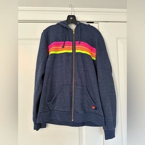 Aviator nation navy 5 stripe zip up hoodie